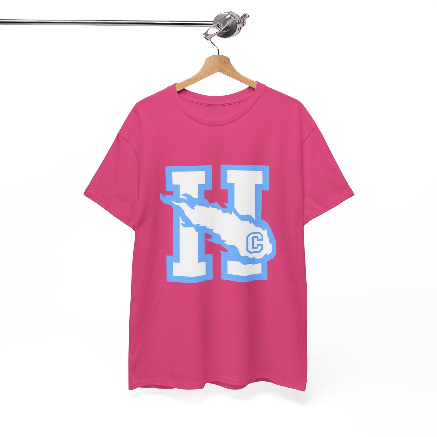 Unisex Heavy Cotton Tee with Custom 'H' Design - Perfect for Sports, Casual Wear, Gift or Event Merchandise