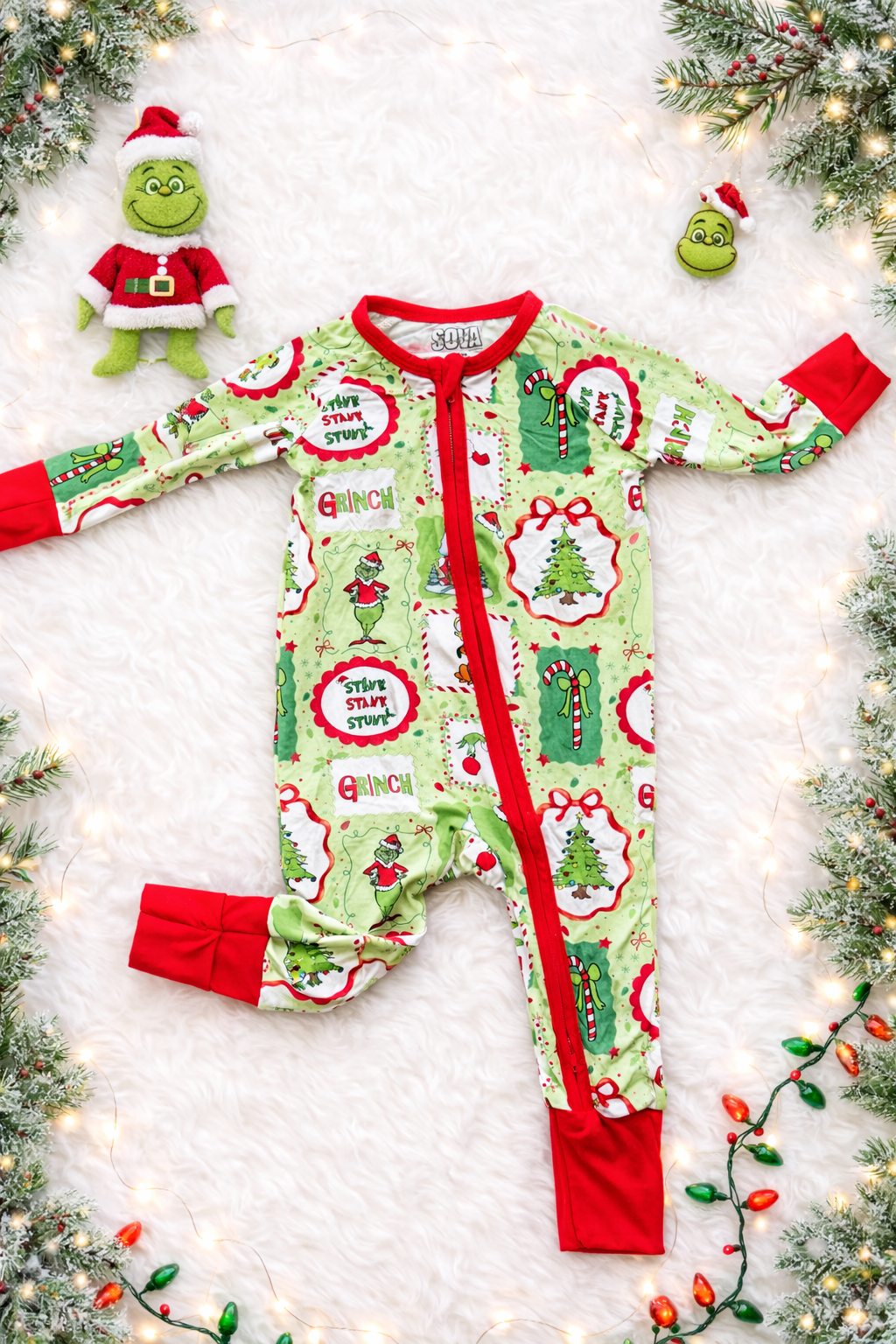 Green Grinch Bamboo Sleeper