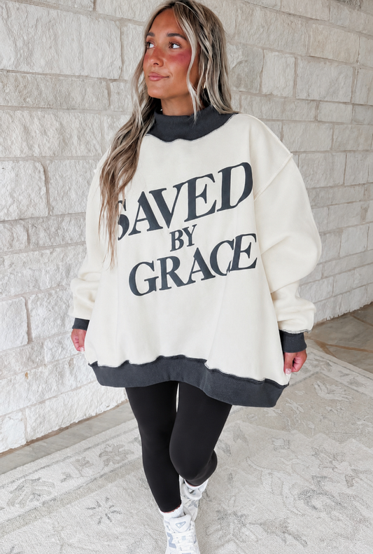 Saved By Grace Mockneck Sweatshirt
