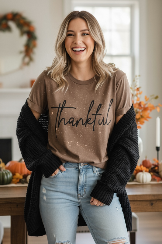 Bleached Thankful Tee
