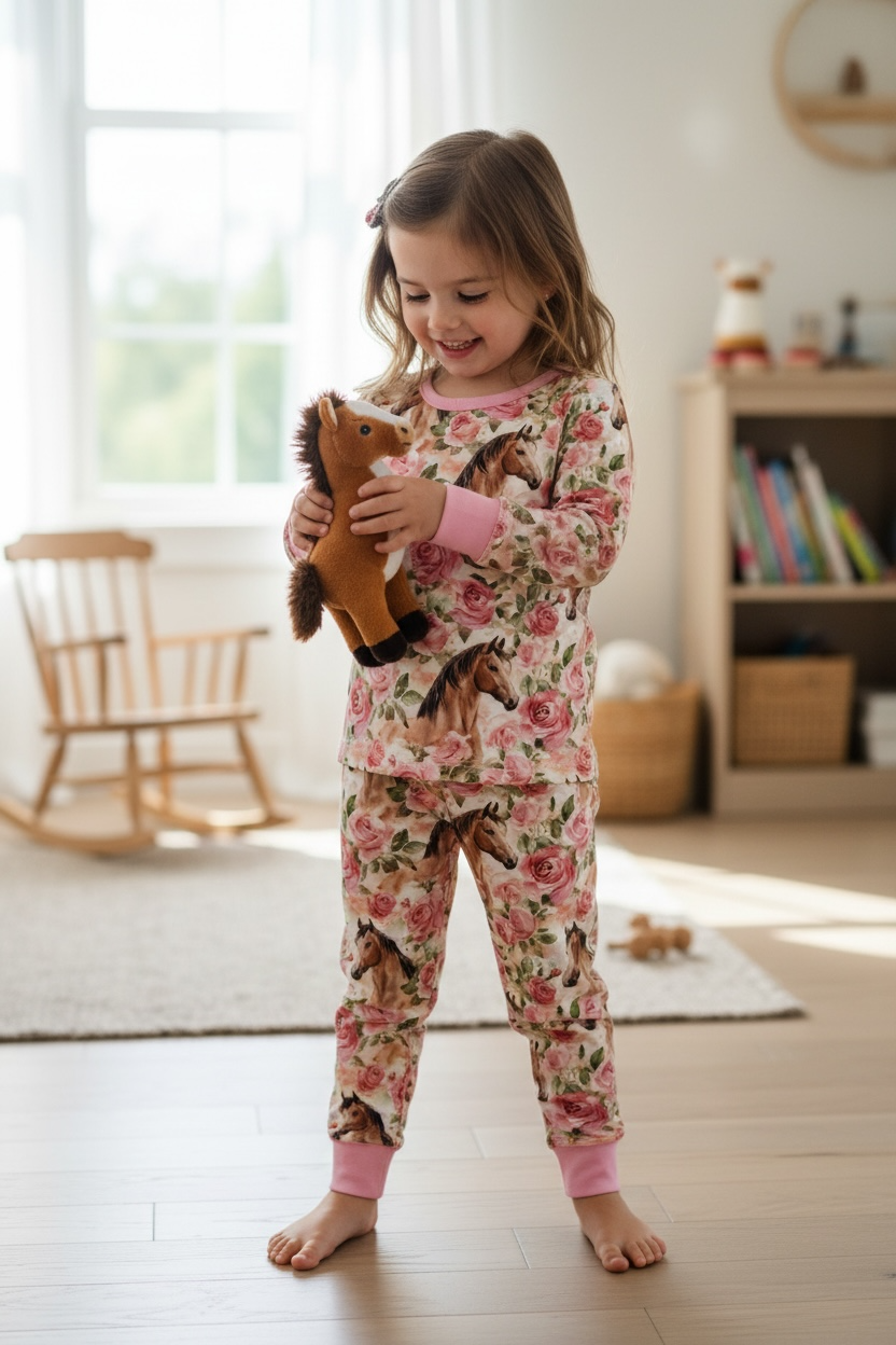 Horses & Roses Bamboo Pajamas