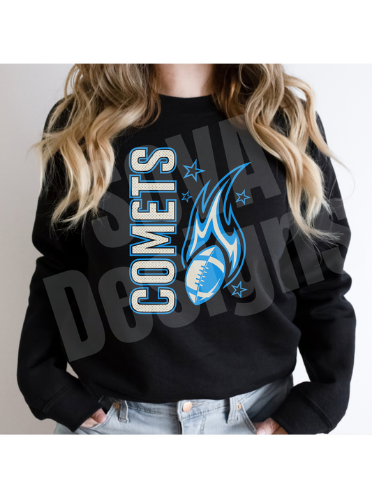Comets Football Flame Apparel