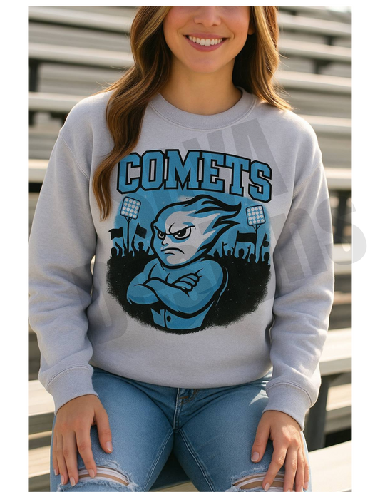 Comets Mascot and Stadium Lights Apparel