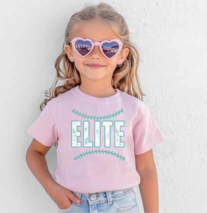 Elite Softball with Stitches - Teal & White