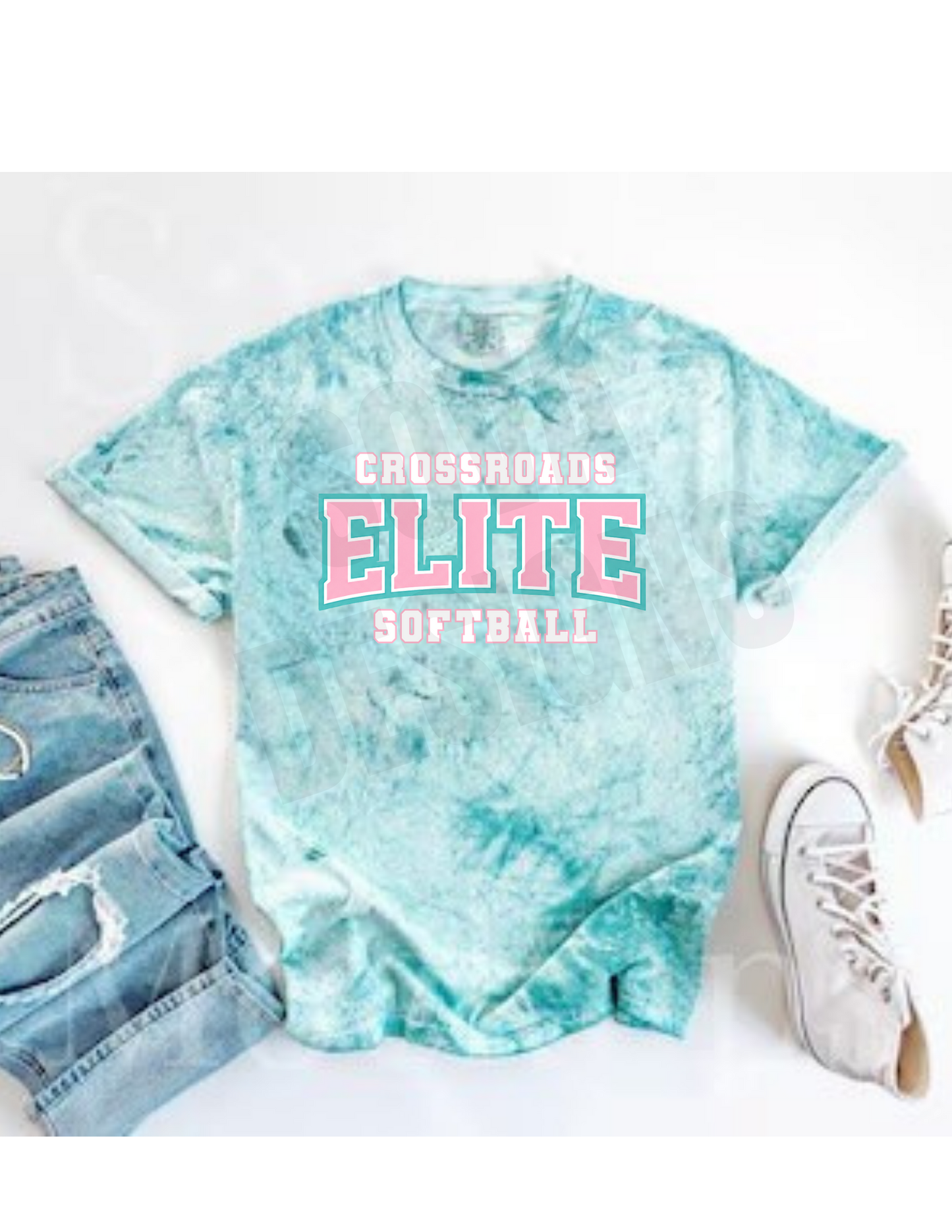 Crossroads Elite Softball Colorblast - Pink & Teal Logo