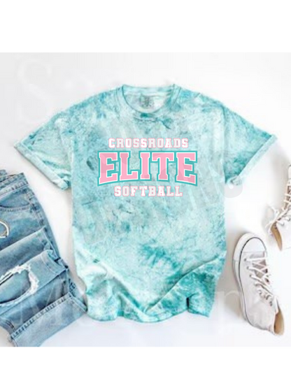 Crossroads Elite Softball Colorblast - Pink & Teal Logo