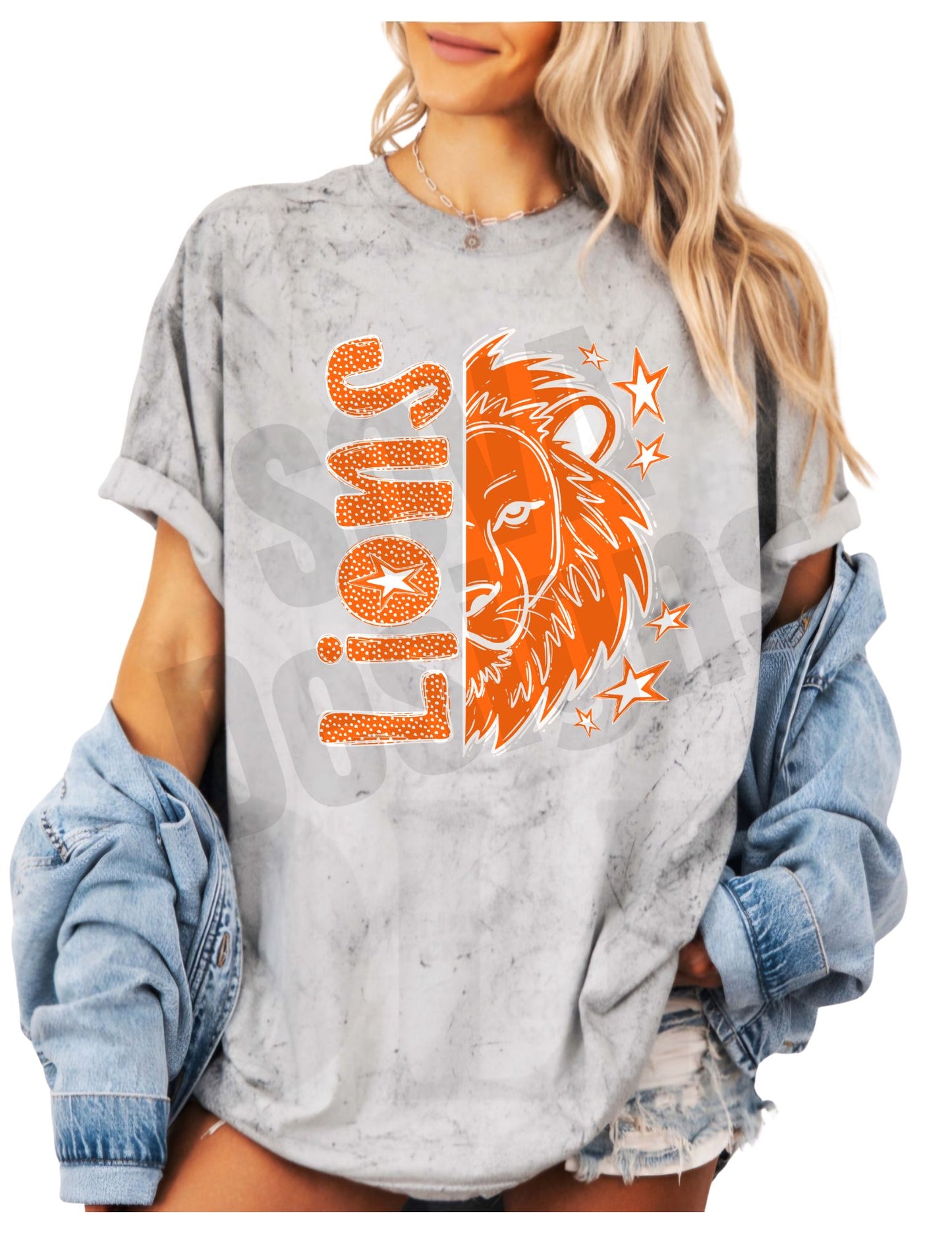 Lions Split Mascot Orange Apparel
