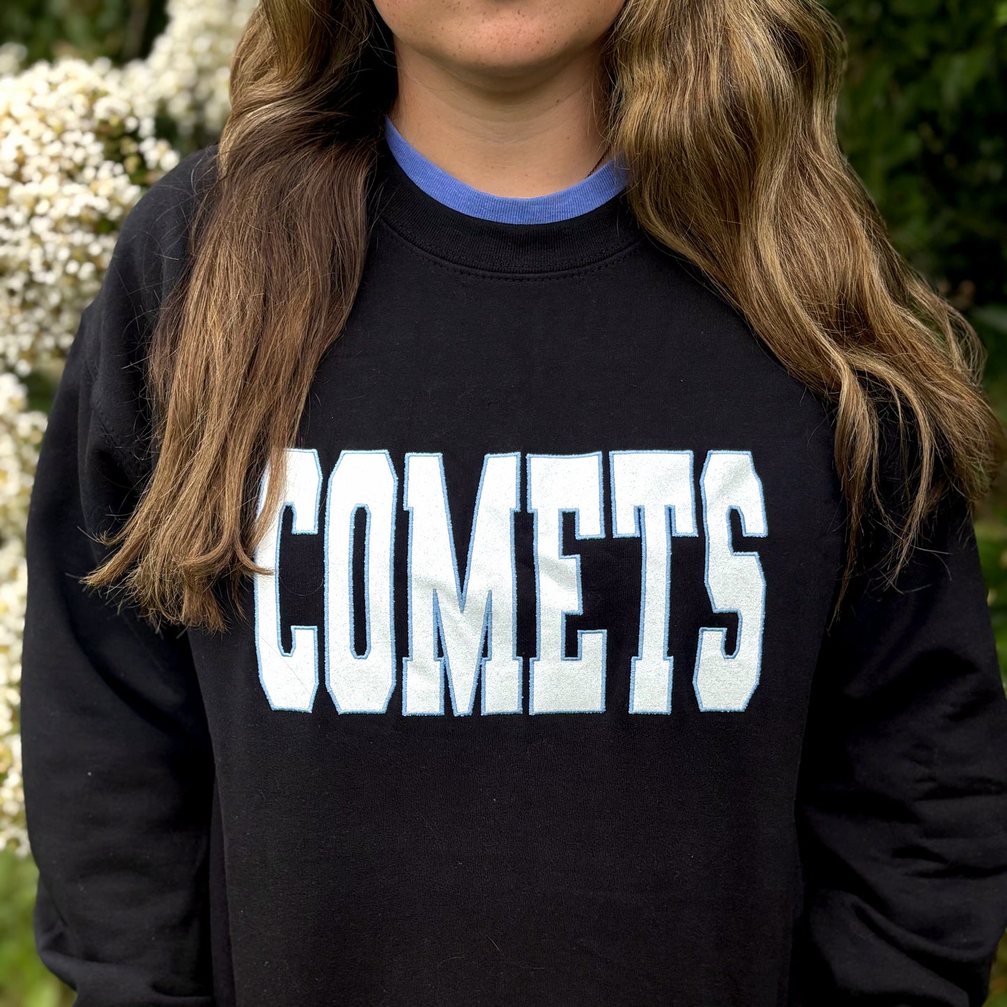 Glitter Embroidered Comets Sweatshirt